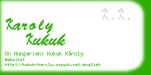karoly kukuk business card
